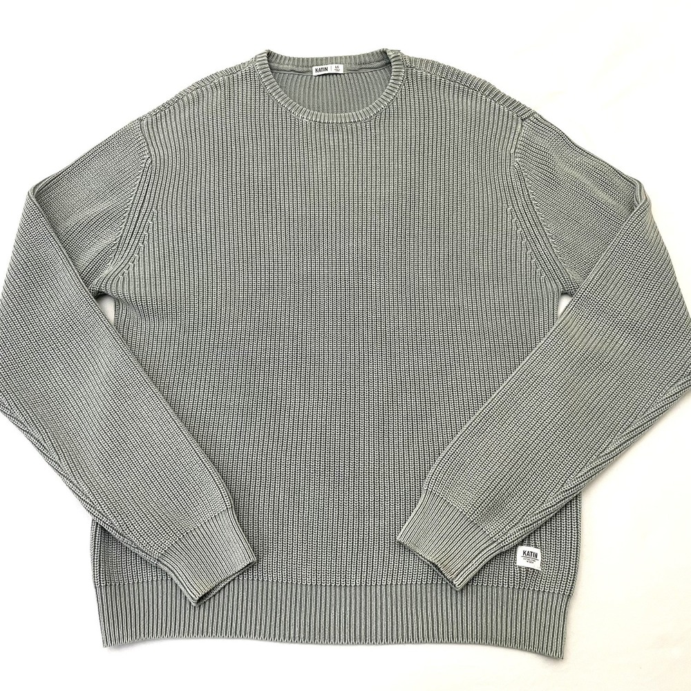 Katin Swell Crew Neck Knit Sweater Mens Large Blue Fisherman Huckberry
